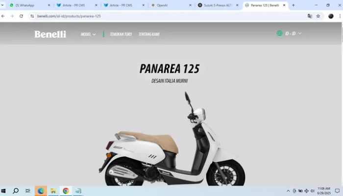Benelli Panarea 125: Skuter Retro Murah Bergaya Klasik Italia Alternatif Vespa