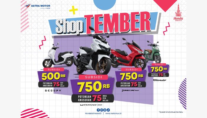 Astra Motor Yogyakarta Hadirkan ShopTEMBER: Promo Subsidi & Potongan Angsuran untuk Honda BeAT, Scoopy, hingga PCX 160!