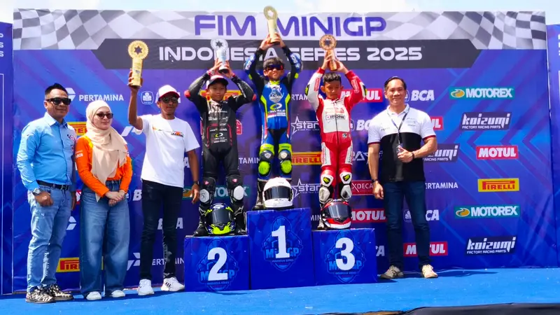 Panasnya Persaingan MiniGP-0 160 Race 1 Boyolali: M Ali Imamudin Juara, Kenzie dan Alvin Bikin Merinding!
